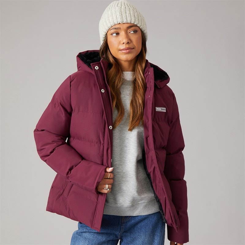 Bench Womens Atha Short Puffer Jacket Cherry Lacquer - Image 1