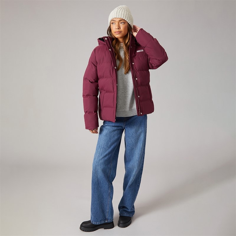 Bench Womens Atha Short Puffer Jacket Cherry Lacquer - Image 4