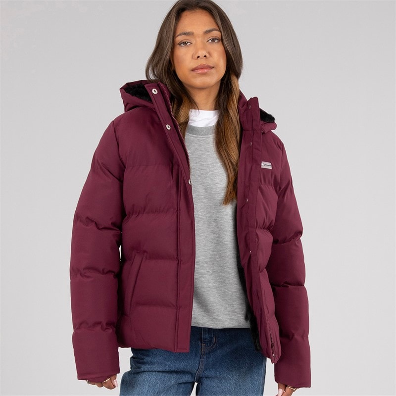 Bench Womens Atha Short Puffer Jacket Cherry Lacquer - Image 5