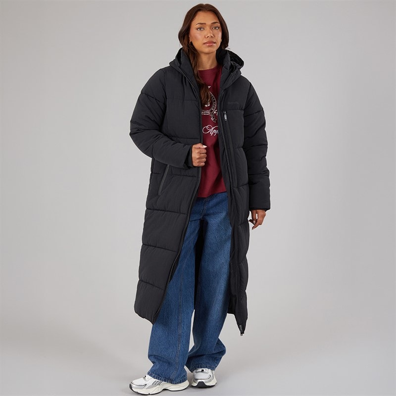 Bench Womens Cinder Long Length Puffer Coat Black - Image 4