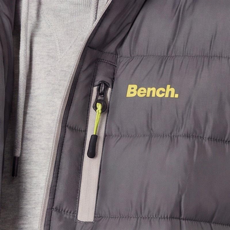 Bench Mens Galban Hooded Puffer Gilet New Dark Grey New Dk Grey - Image 3