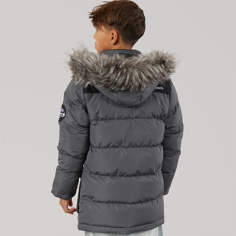 Bench Boys Propp Padded Parka Coat Steel Grey - Image 2