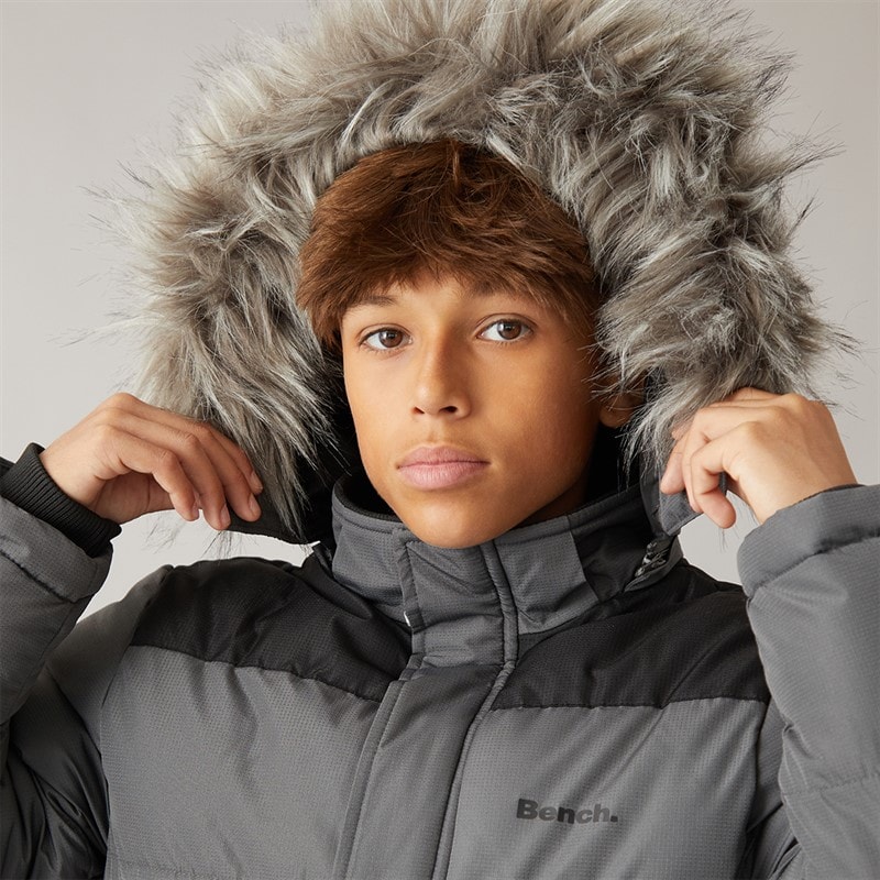 Bench Boys Propp Padded Parka Coat Steel Grey - Image 5