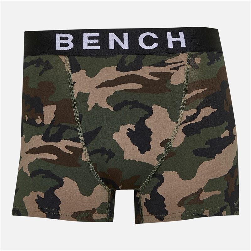 Bench Mens Seven Pack Jacquard Waistband Boxers Camo Aop/Charcoal Marl/Khaki/Camo Aop/Steel Grey/Ground Coffee/Black - Image 3