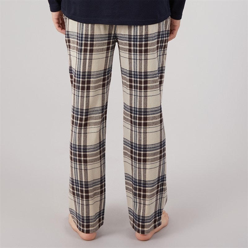Bench Mens Flannel Check Lounge Pants Stone Grey/Navy/Stone/Ground Coffee - Image 2