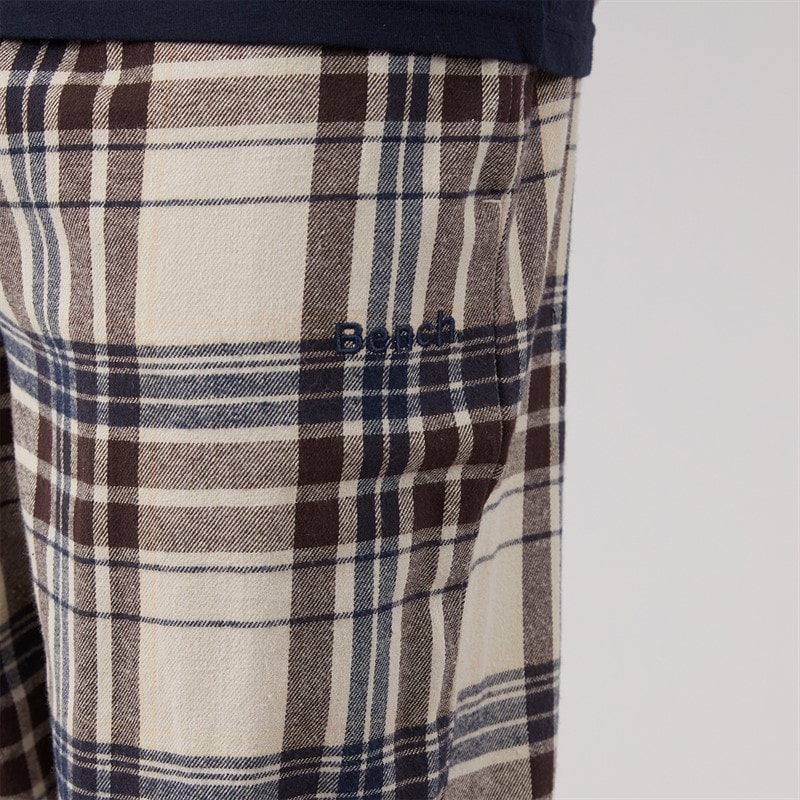 Bench Mens Flannel Check Lounge Pants Stone Grey/Navy/Stone/Ground Coffee - Image 3