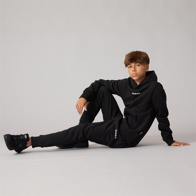 Bench Boys Crugyll Hoodie And Joggers Tracksuit Black - Image 4