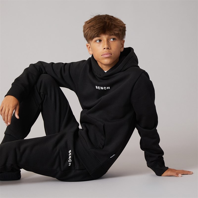 Bench Boys Crugyll Hoodie And Joggers Tracksuit Black - Image 5