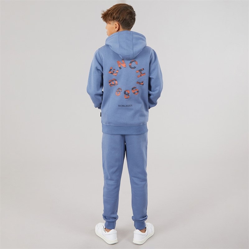 Bench Boys Ipolter Hoodie And Joggers Tracksuit Mid Blue - Image 3