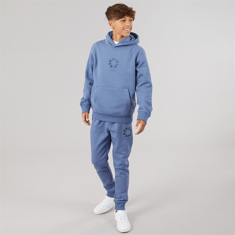 Bench Boys Ipolter Hoodie And Joggers Tracksuit Mid Blue - Image 4