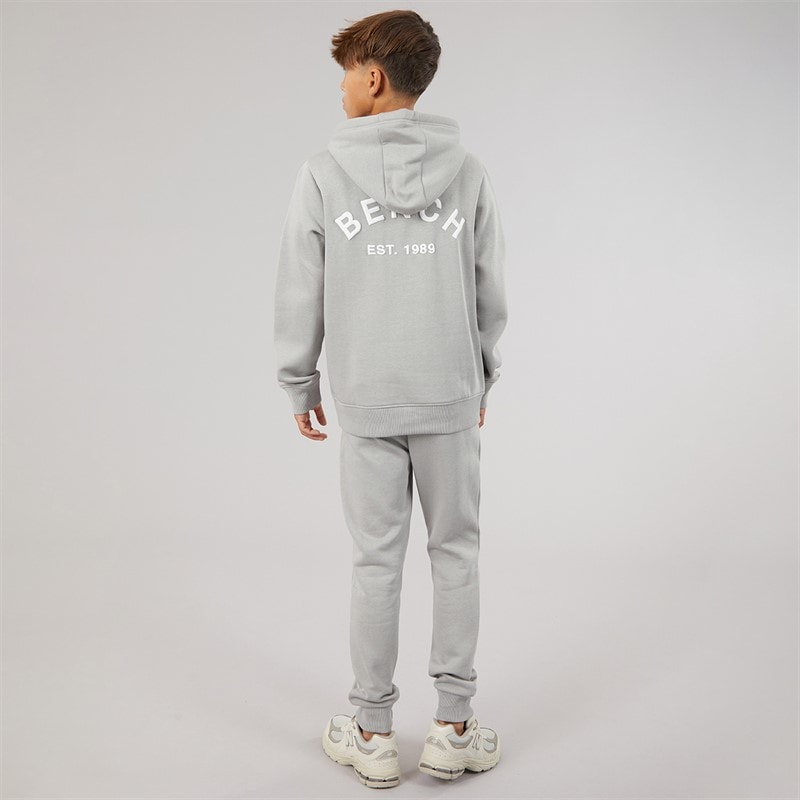 Bench Boys Crugyll Hoodie And Joggers Tracksuit Circular Grey - Image 3