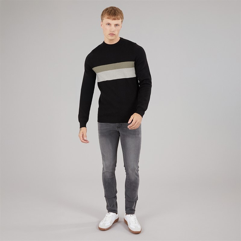 Bench Mens Brayco Knit Jumper Black - Image 4