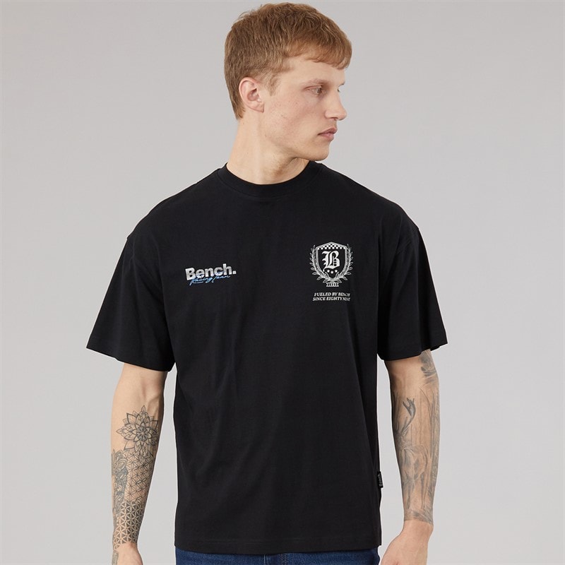Bench Mens Bastio Oversized T-Shirt Black - Image 2