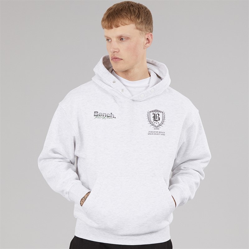 Bench Mens Buxian Oversized Hoodie Light Grey Marl Lt Grey Marl - Image 2