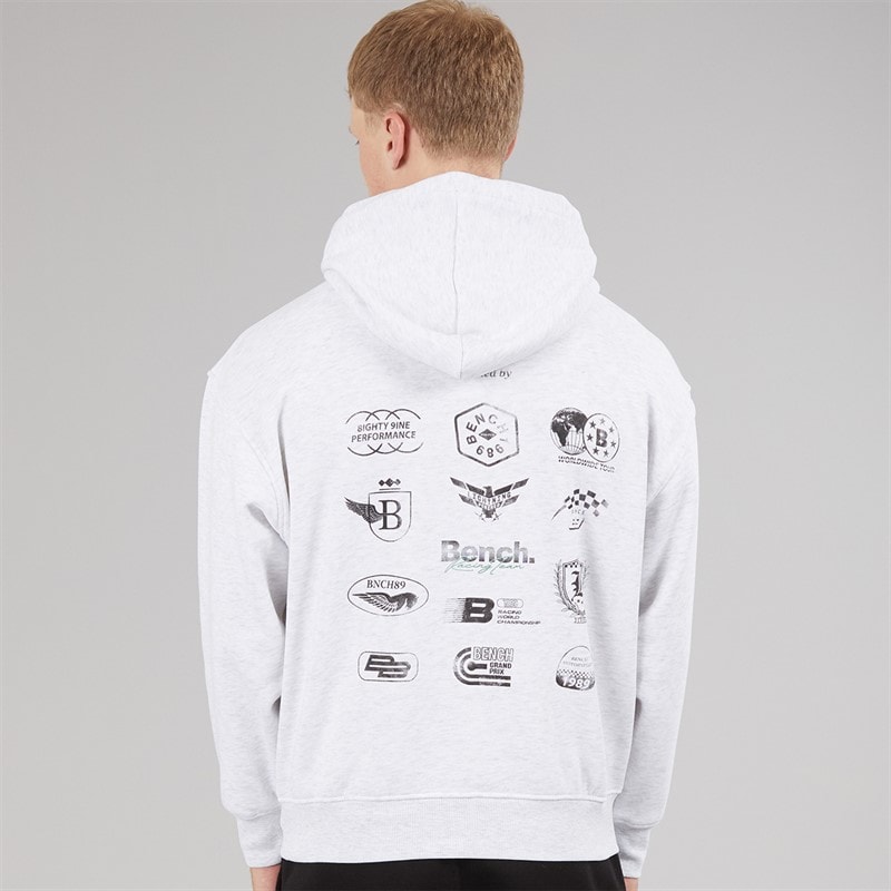 Bench Mens Buxian Oversized Hoodie Light Grey Marl Lt Grey Marl - Image 3