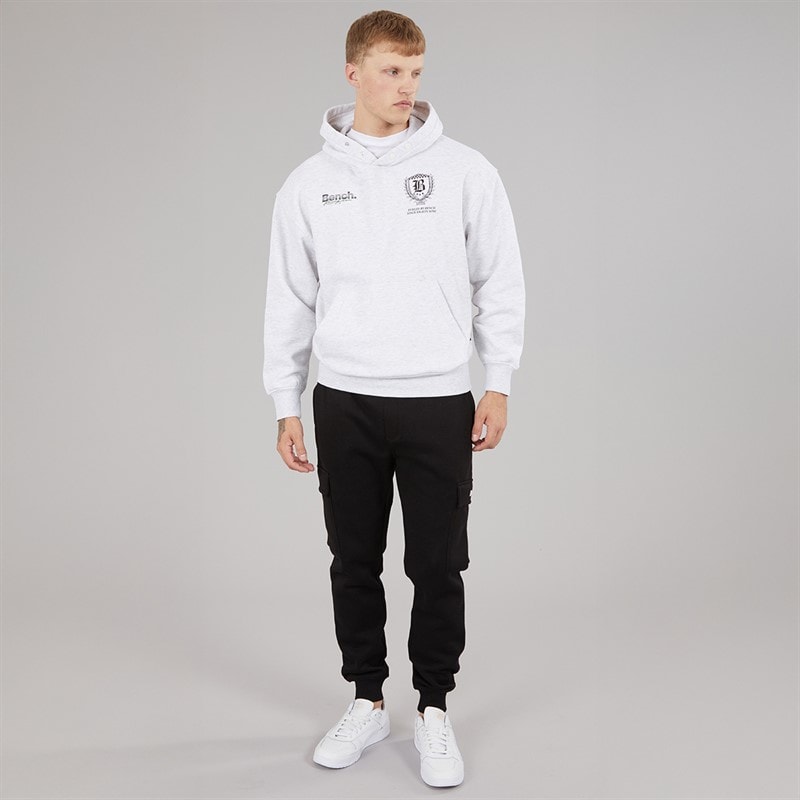 Bench Mens Buxian Oversized Hoodie Light Grey Marl Lt Grey Marl - Image 4