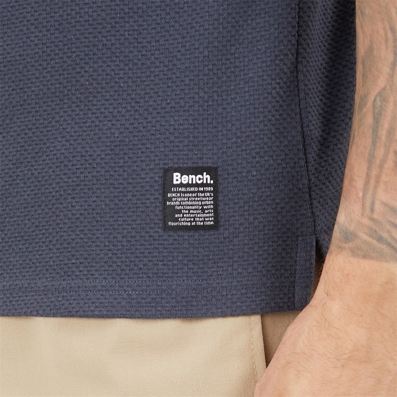 Bench Mens Kohan Textured Polo Shirt Faded Navy - Image 5
