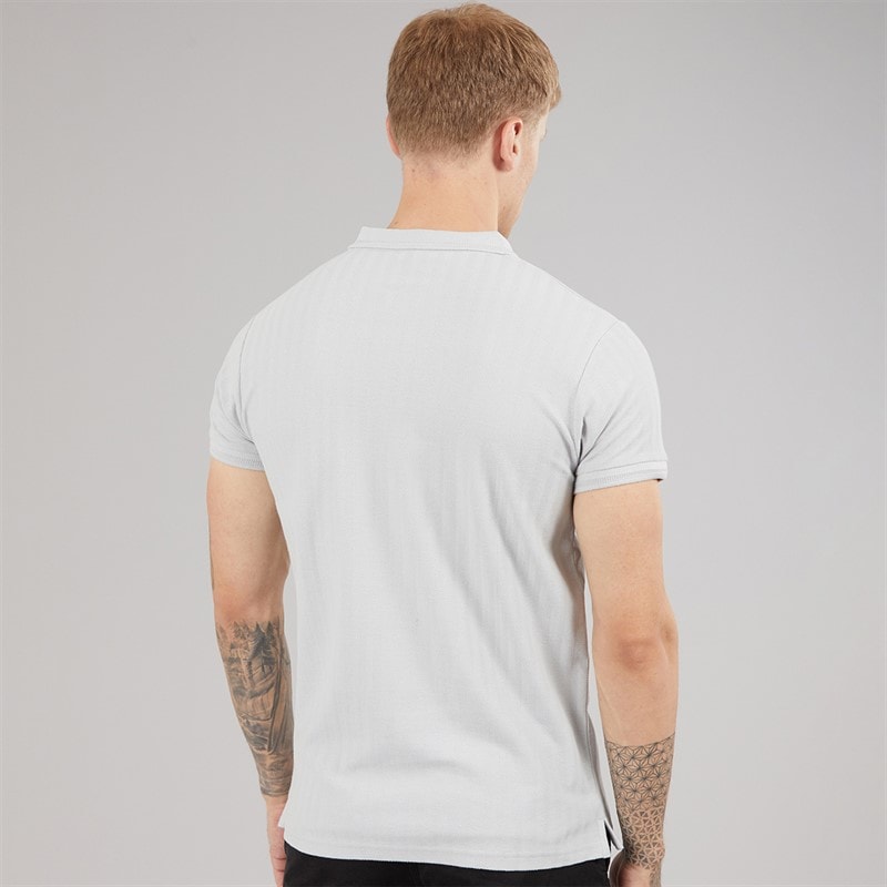 Bench Mens Nyrus Textured Polo Shirt Frost Grey - Image 2