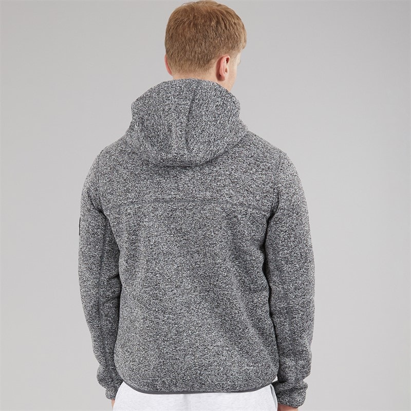 Bench Mens Cozeri Zip Through Hoodie Dark Grey Marl - Image 2