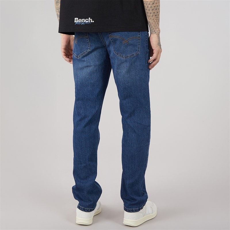Bench Mens Sartus Straight Jeans Mid Blue Wash - Image 2