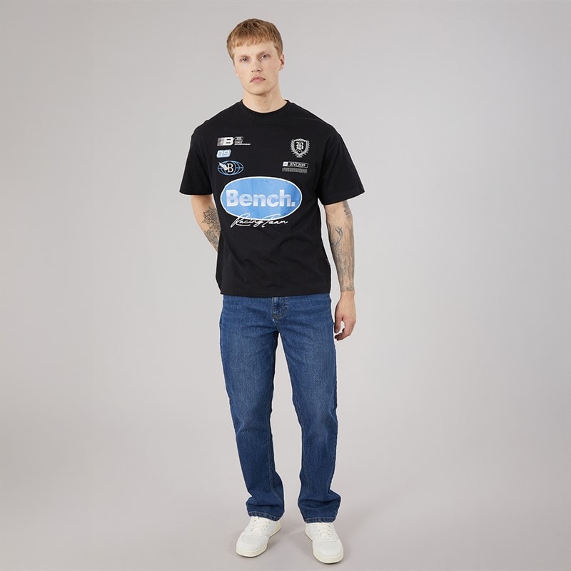 Bench Mens Sartus Straight Jeans Mid Blue Wash - Image 4