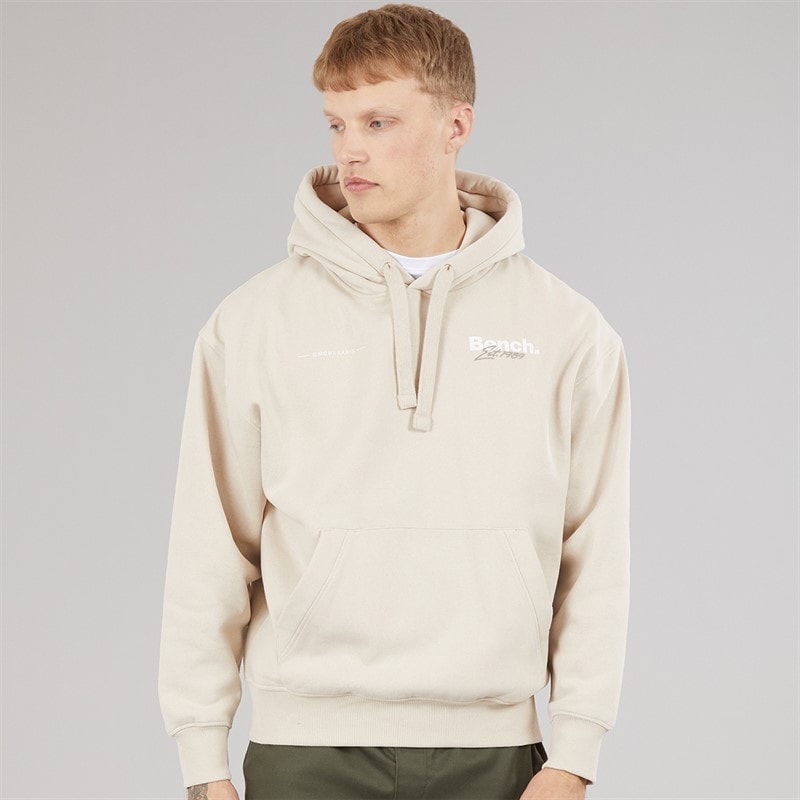 Bench Mens Bardel Oversized Hoodie Stone Grey - Image 2