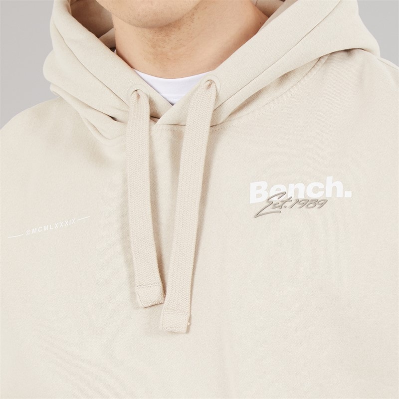 Bench Mens Bardel Oversized Hoodie Stone Grey - Image 5