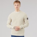 Bench Mens Falum Waffle Knit Jumper Stone Grey