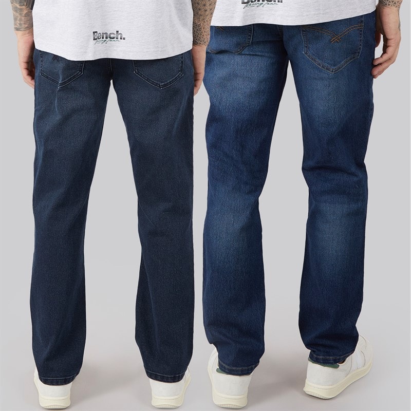 Bench Mens Northenden Two Pack Straight Jeans Dark Indigo Wash/Indigo - Image 2