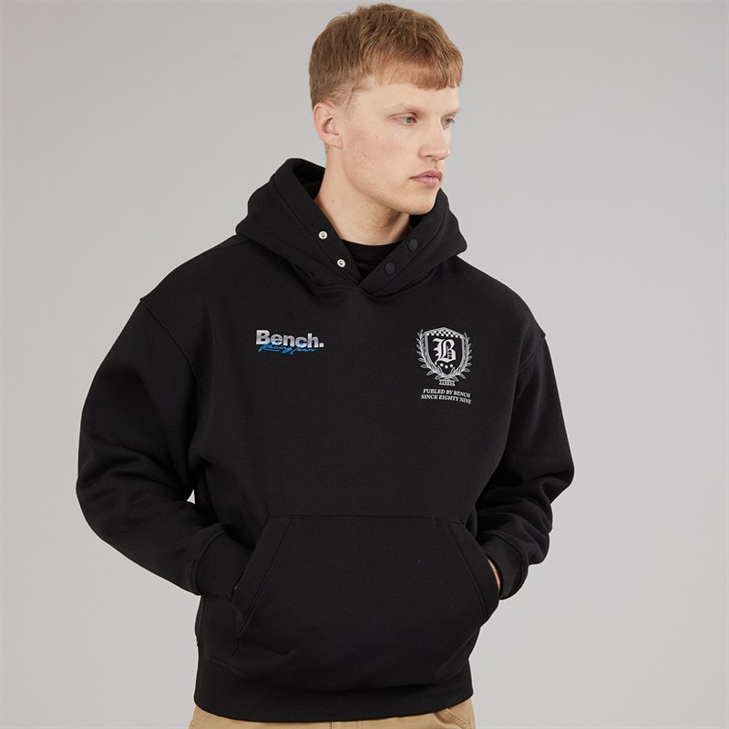 Bench Mens Buxian Oversized Hoodie Black - Image 2