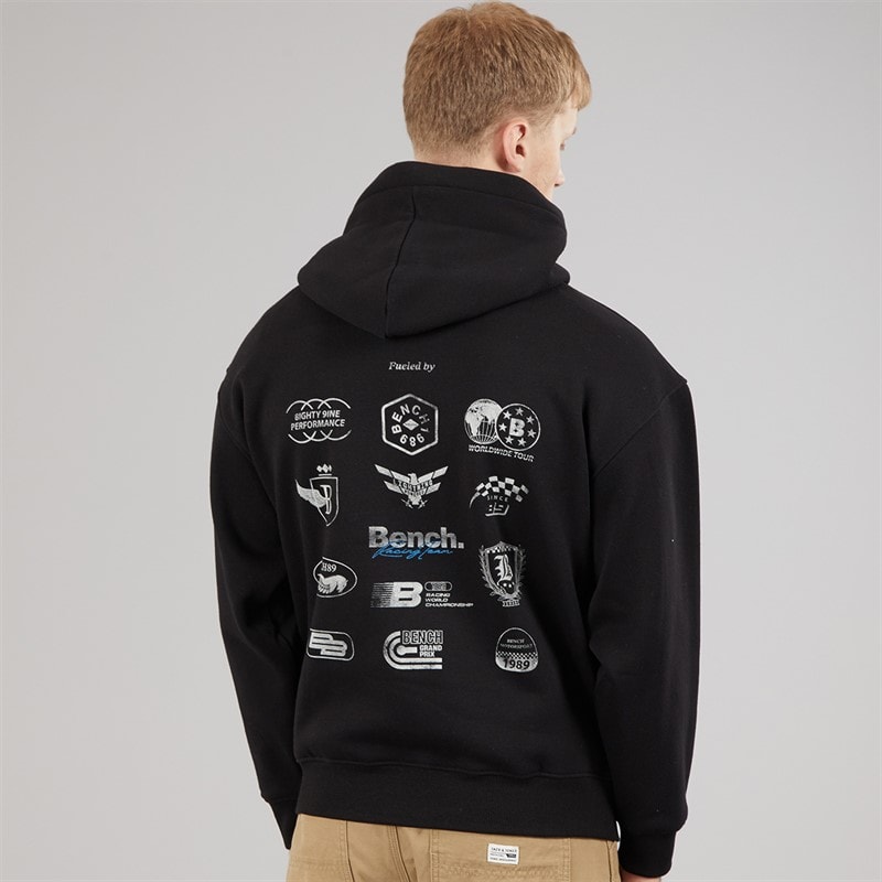 Bench Mens Buxian Oversized Hoodie Black - Image 3