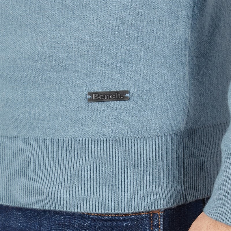 Bench Mens Brayco Knit Jumper Steel Blue - Image 3