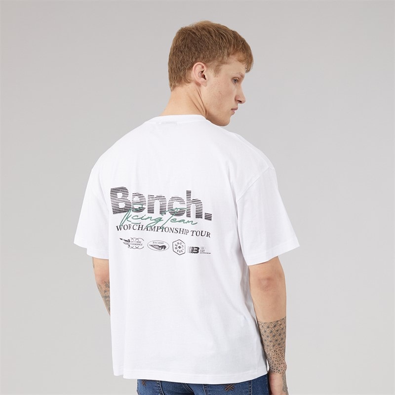 Bench Mens Bastio Oversized T-Shirt White - Image 3