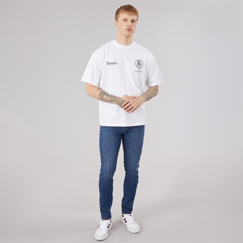 Bench Mens Bastio Oversized T-Shirt White - Image 4