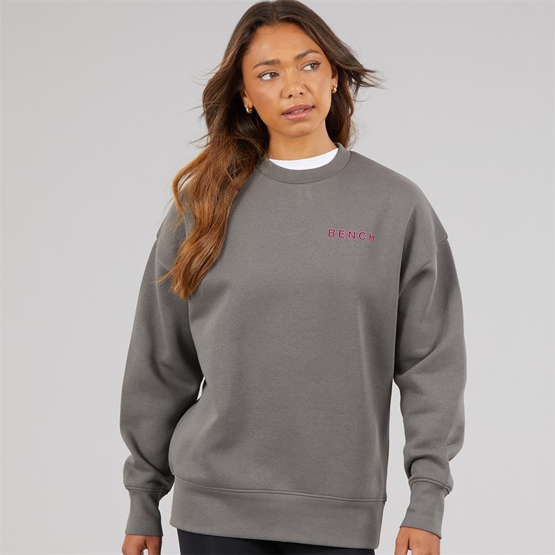 Bench Womens Serrie Oversized Crew Sweat Charcoal - Image 2
