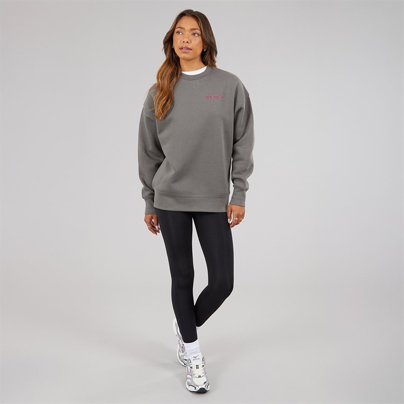 Bench Womens Serrie Oversized Crew Sweat Charcoal - Image 4