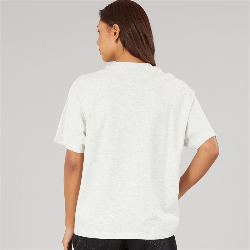 Bench Womens Alta Oversized T-Shirt With Graphic Print Ice Grey Marl - Image 2