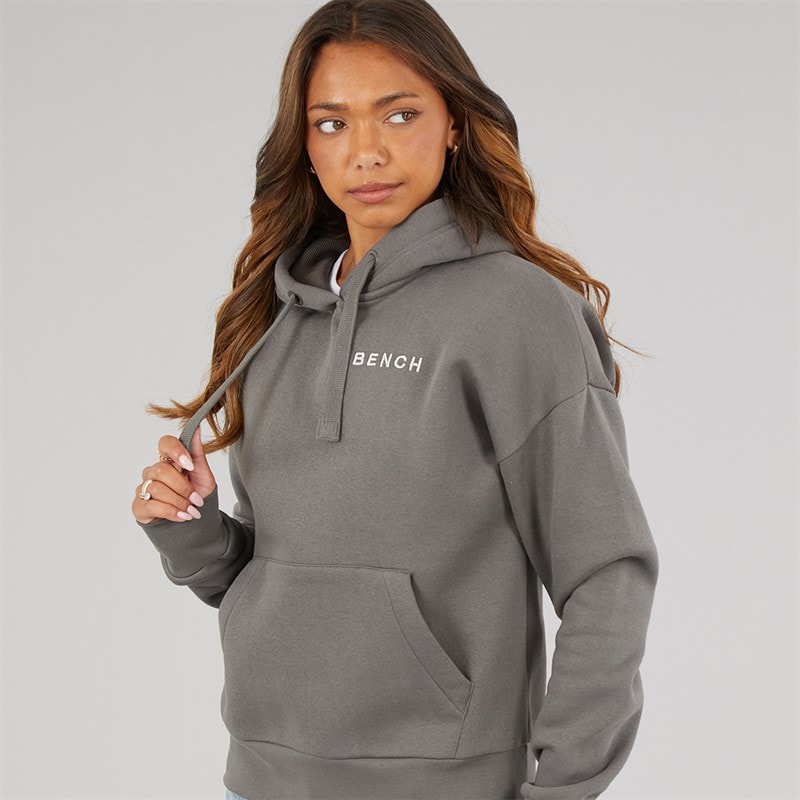 Bench Womens Amba Hoodie With Boucle Graphic Charcoal - Image 2