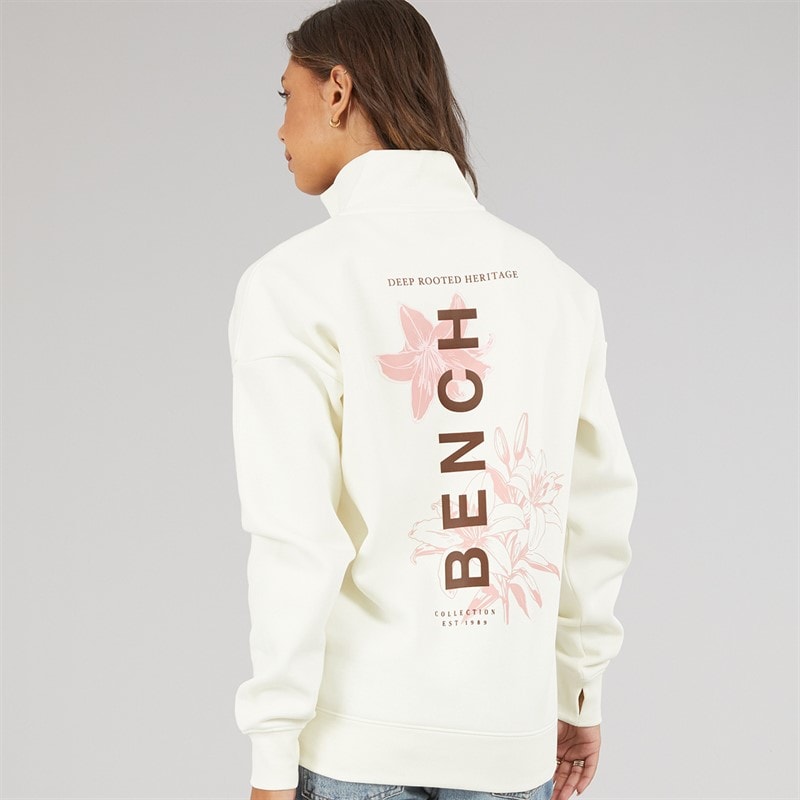Bench Womens Farla Oversized 1/4 Zip Winter White - Image 2