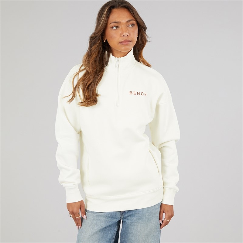 Bench Womens Farla Oversized 1/4 Zip Winter White - Image 3