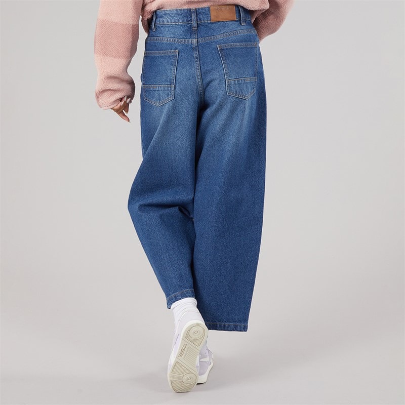 Bench Womens Berri Barrel Leg Jeans Mid Blue - Image 2
