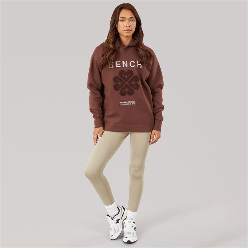 Bench Womens Osta Loose Fit Hoodie Chocolate - Image 4