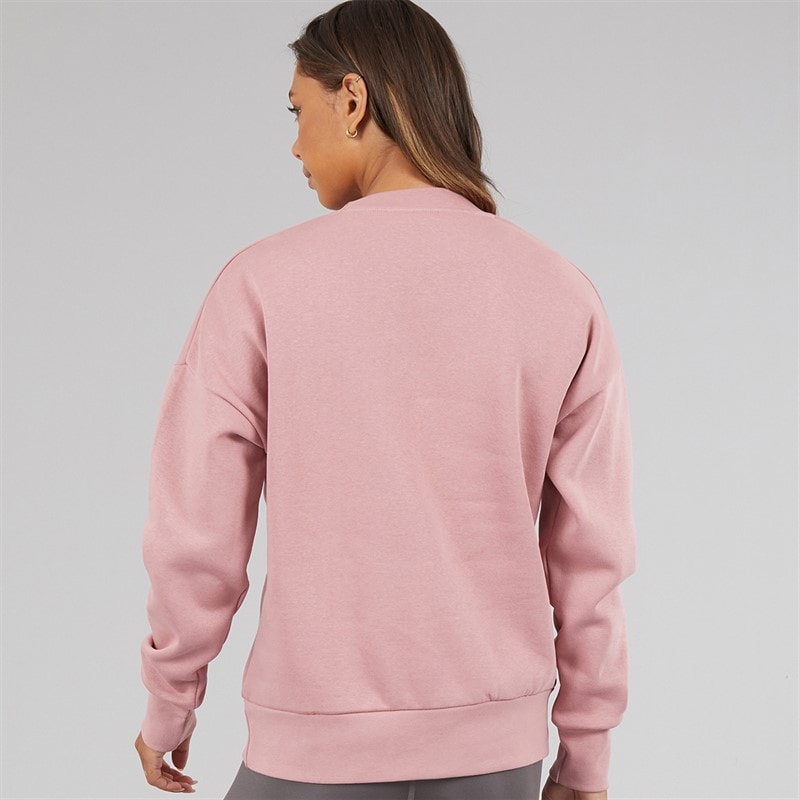 Bench Womens Kaye Crew Sweat With Glitter Graphic Nostalgic Pink - Image 2