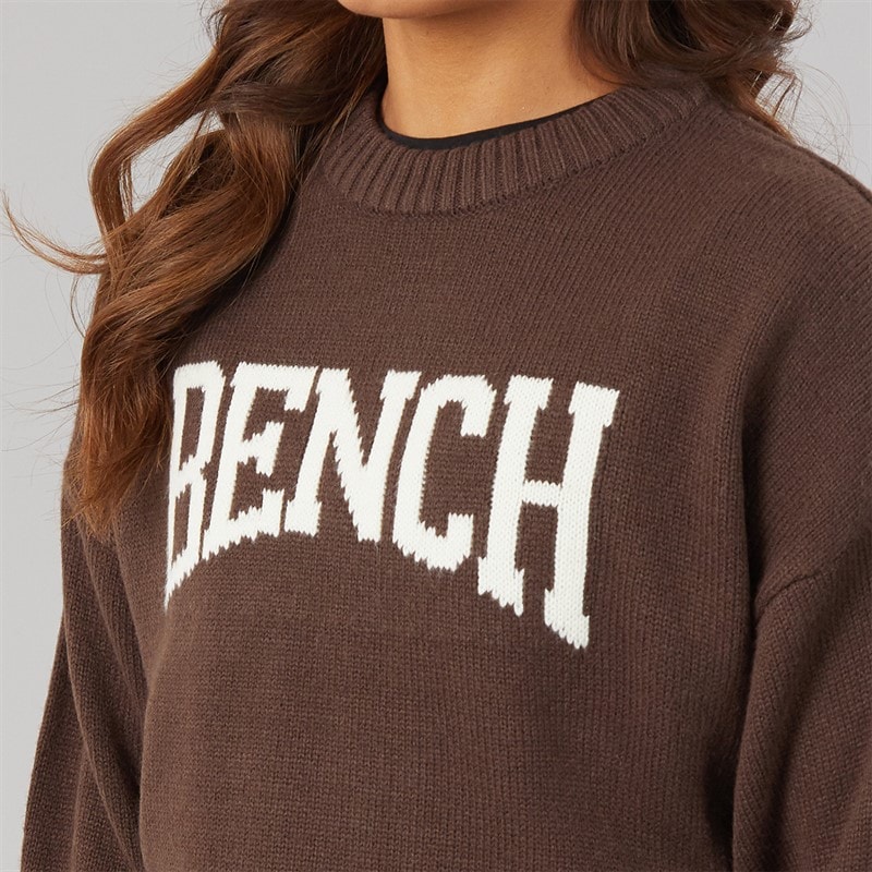 Bench Womens Iyan Crew Knit Jumper Coffee - Image 4