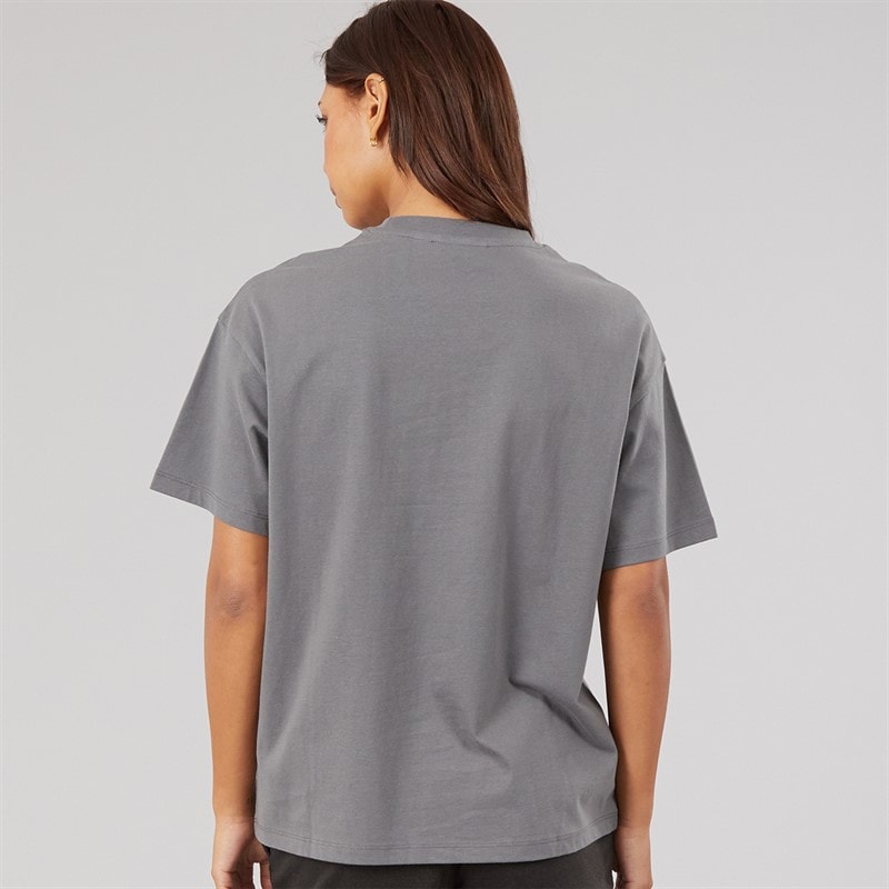 Bench Womens Alta Oversized T-Shirt With Graphic Print Charcoal - Image 2