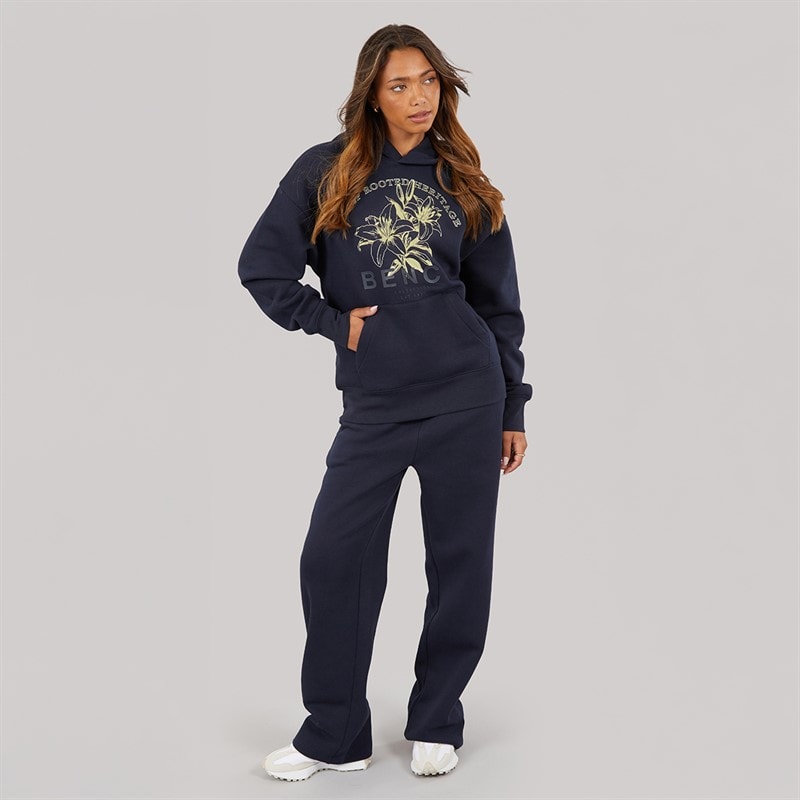 Bench Womens Olly Oversized Hoodie With Graphic Print Navy - Image 3
