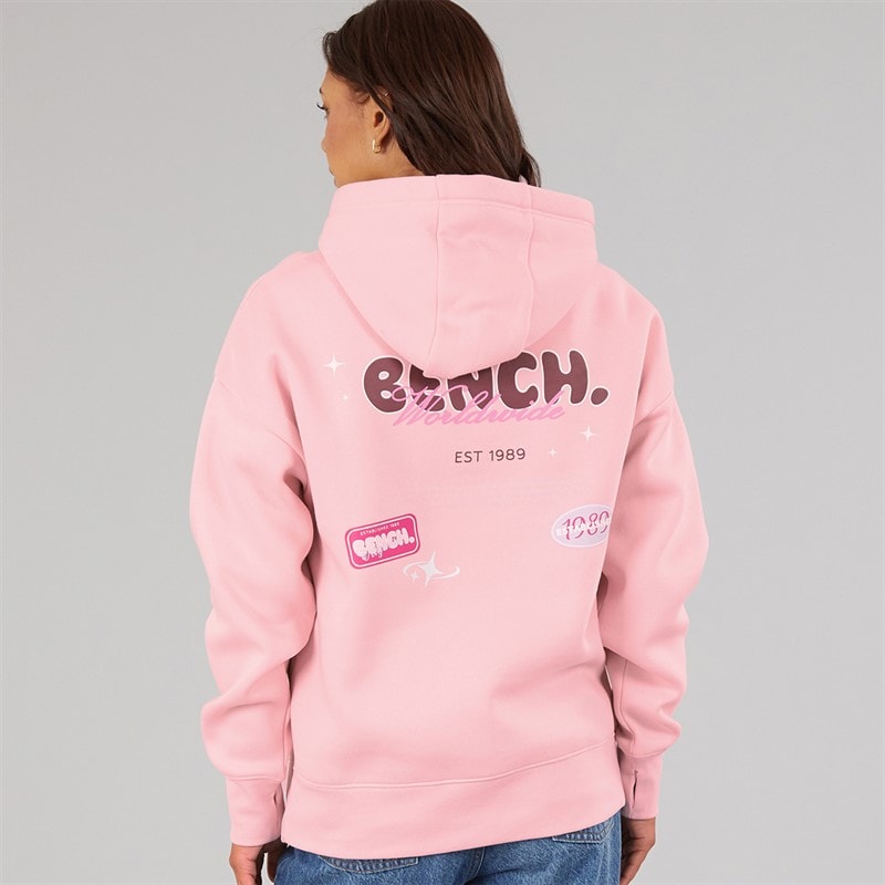 Bench Womens Fessa Oversized Hoodie With Graphic Print Fairytale Pink - Image 3