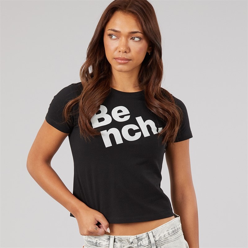 Bench Womens Aita Baby Fit T-Shirt Black - Image 2