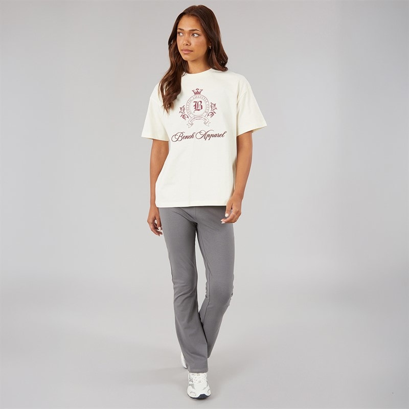 Bench Womens Kaiden Oversized T-Shirt With Crest Graphic Winter White - Image 3
