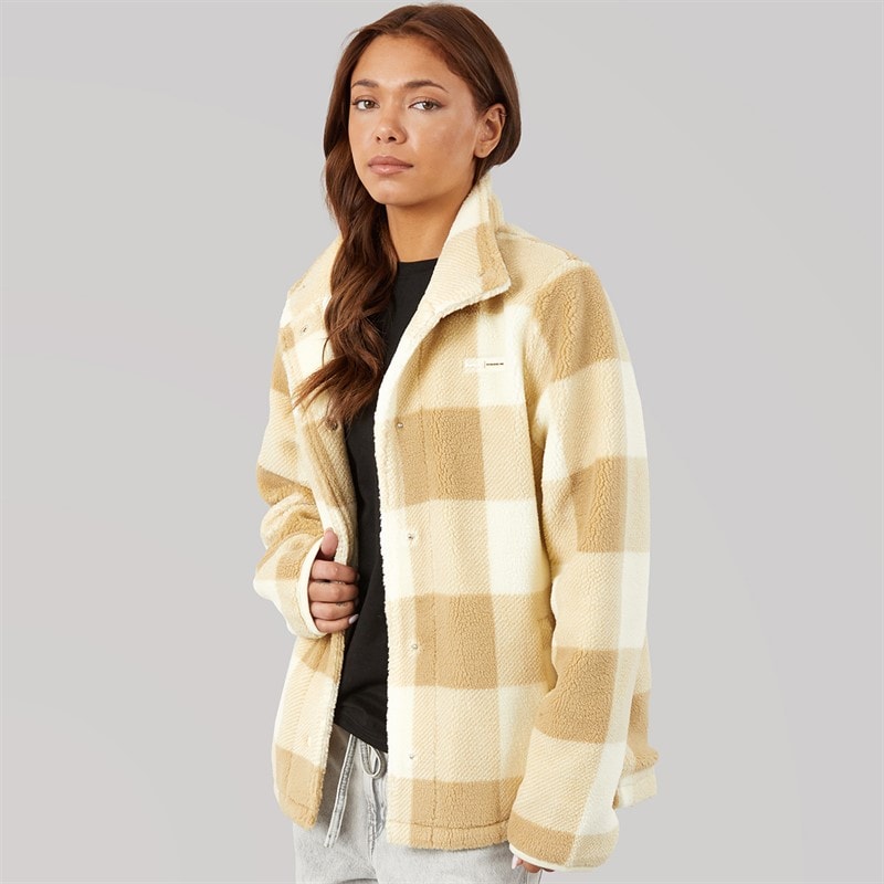 Bench Womens Kess Funnel Neck Borg Chalk - Image 3